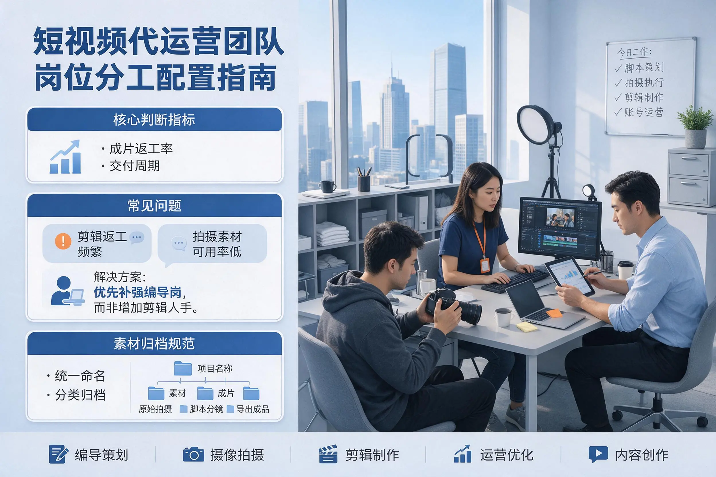 短视频代运营团队如何配置?鄂尔多斯企业岗位分工科普说明