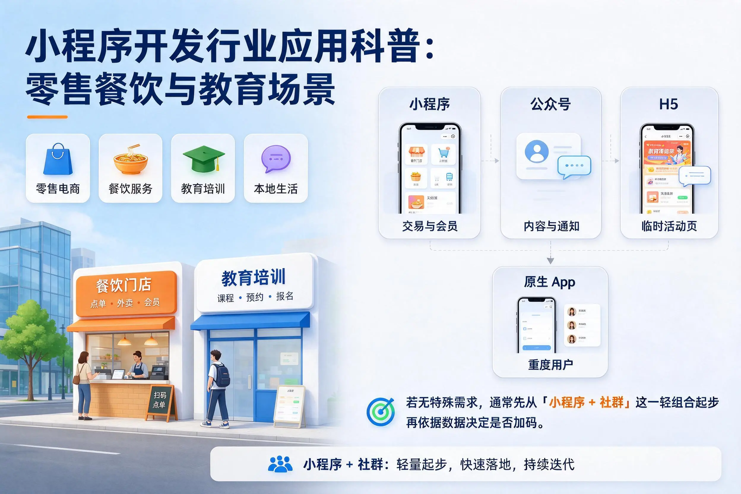 鄂尔多斯小程序开发行业应用科普：零售餐饮与教育场景