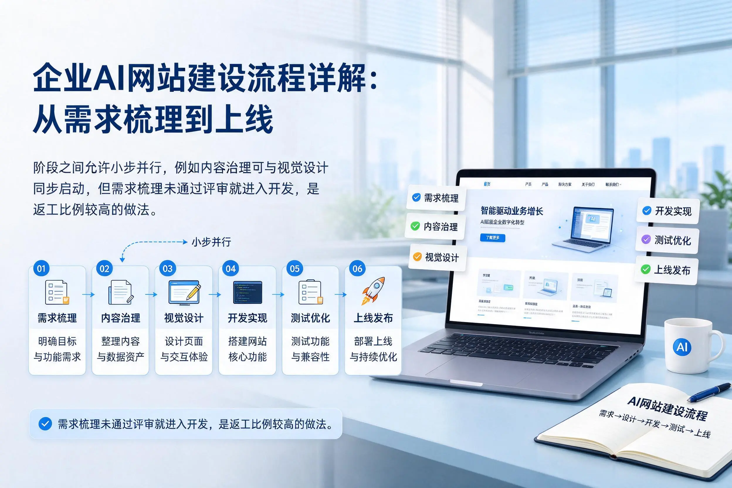 鄂尔多斯企业AI网站建设流程详解：从需求梳理到上线
