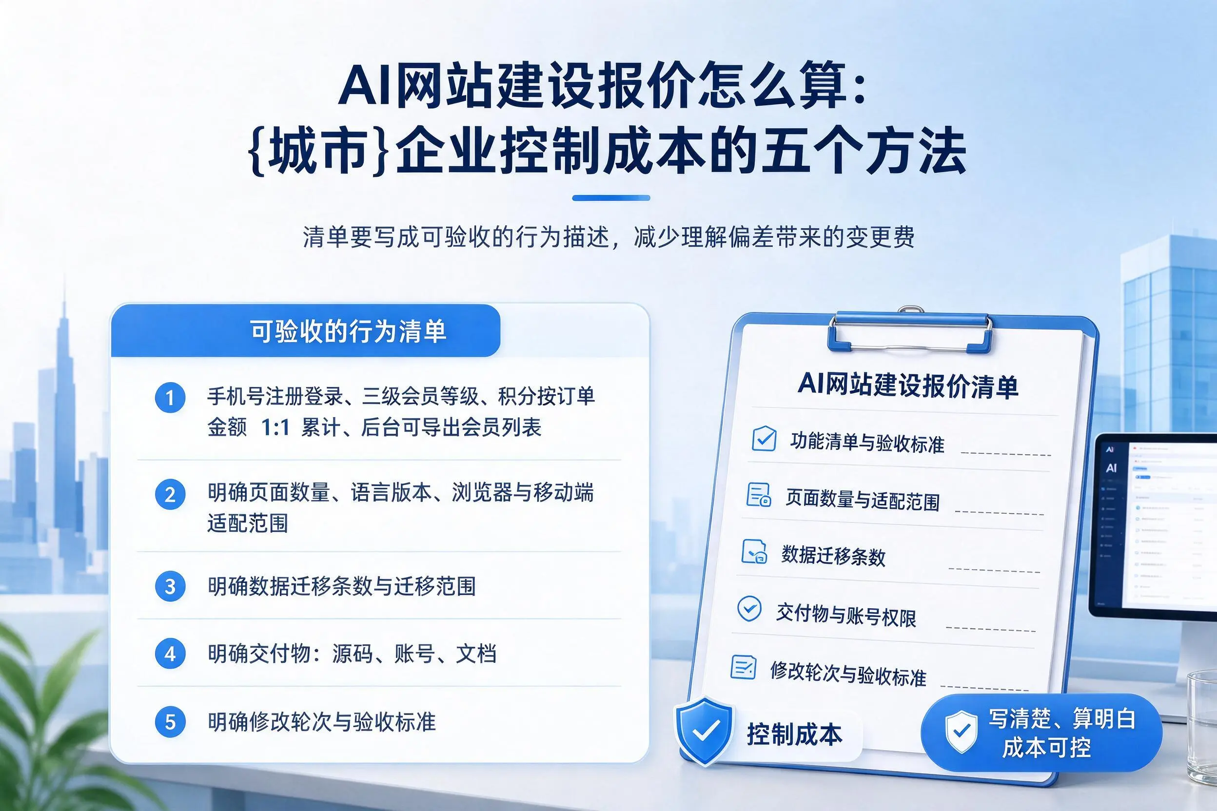 AI网站建设报价怎么算：鄂尔多斯企业控制成本的五个方法